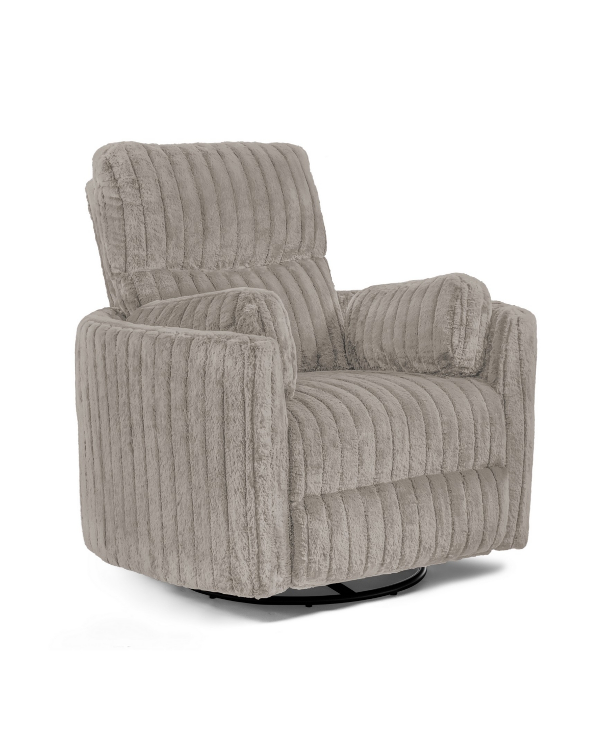 Furniture Of America 41" Jorvien Modern Chenille Power Swivel Glider Recliner With Pillows In Taupe