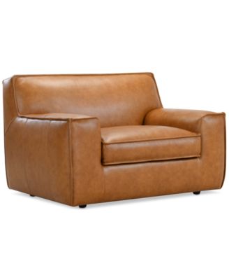 Glympton 53" Leather Arm Chair, Exclusively at Macy's