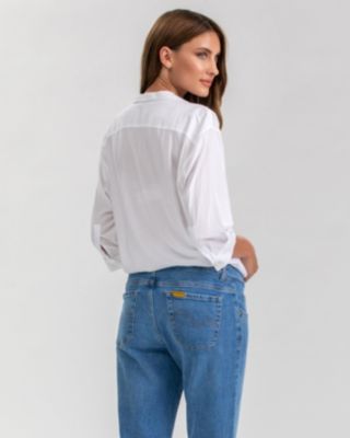 Maternity Classic Collared 3/4 Sleeve Blouse Panarea