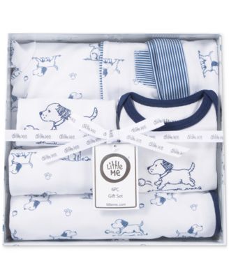 Baby Boys Cotton Puppy Toile Gift Box, 6 Piece Set