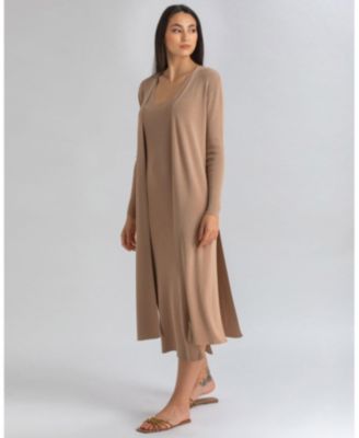 Women's Slim-Fit V-Neck Side Slit Dress Dalia