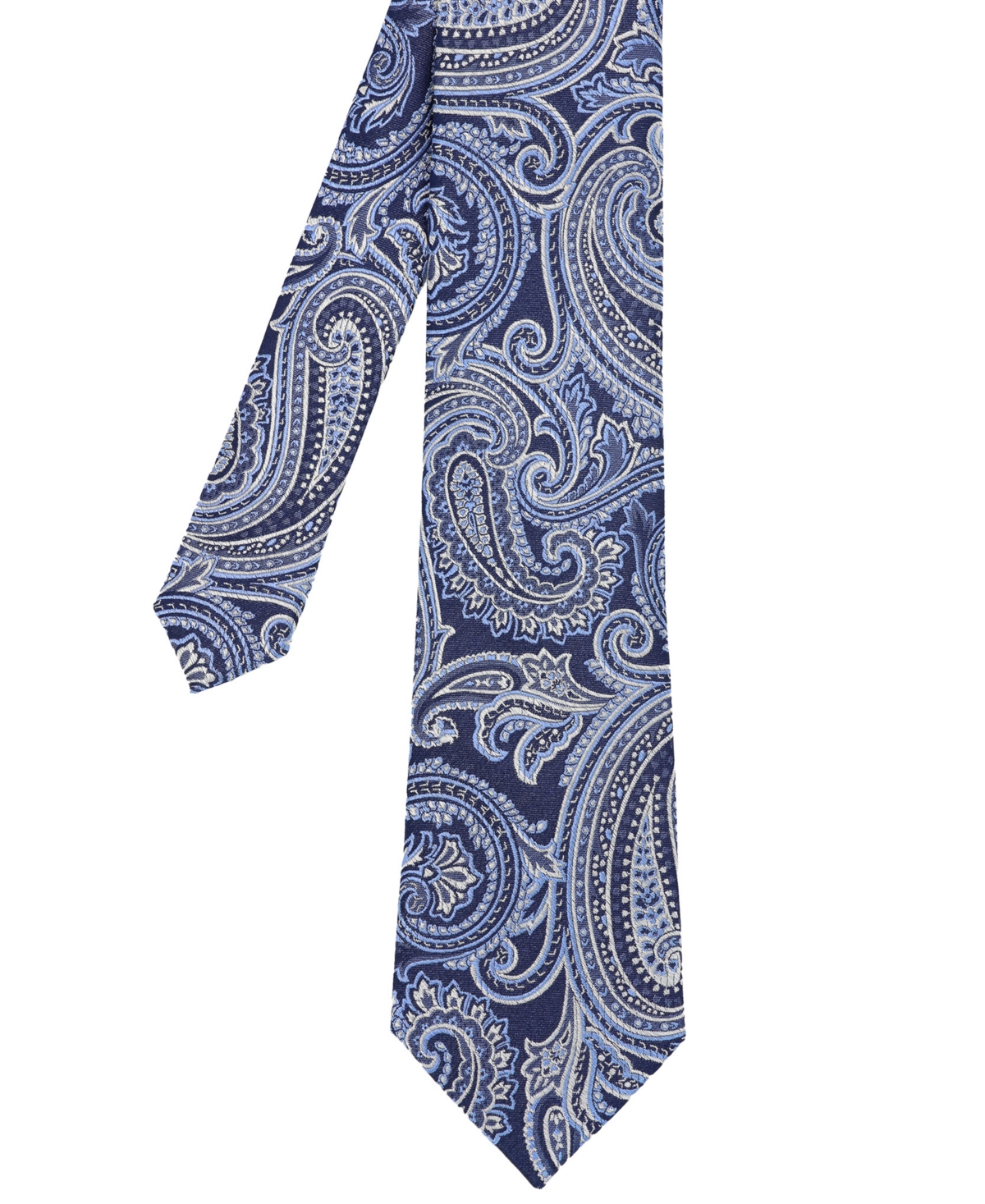 Men's Paisley Silk Tie - Navy