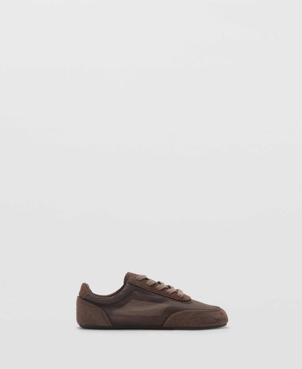 Shop Mango Women's Suede Blend Sneakers In Chocolate