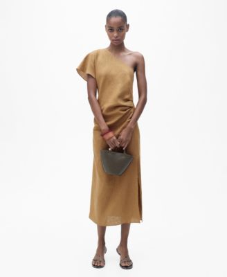 MANGO - Women's Asymmetrical Linen Dress