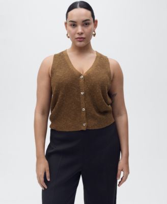 Women's Buttoned Chunky Knit Sweater Vest