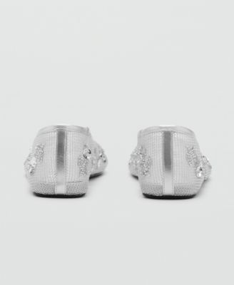 Women's Sequin Embroidered Mesh Ballerinas Shoes