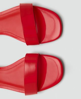 Women's Patent Leather Effect Flat Sandals