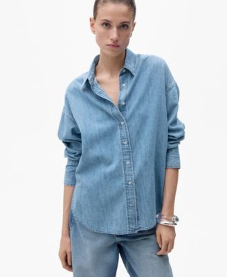 MANGO - Women's Oversized Denim Shirt