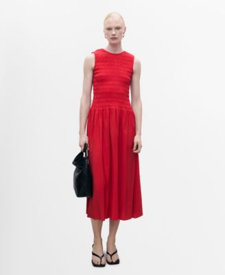 MANGO - Women's Gathered Body Flared Dress