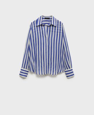 MANGO - Women's Striped Lyocell Shirt