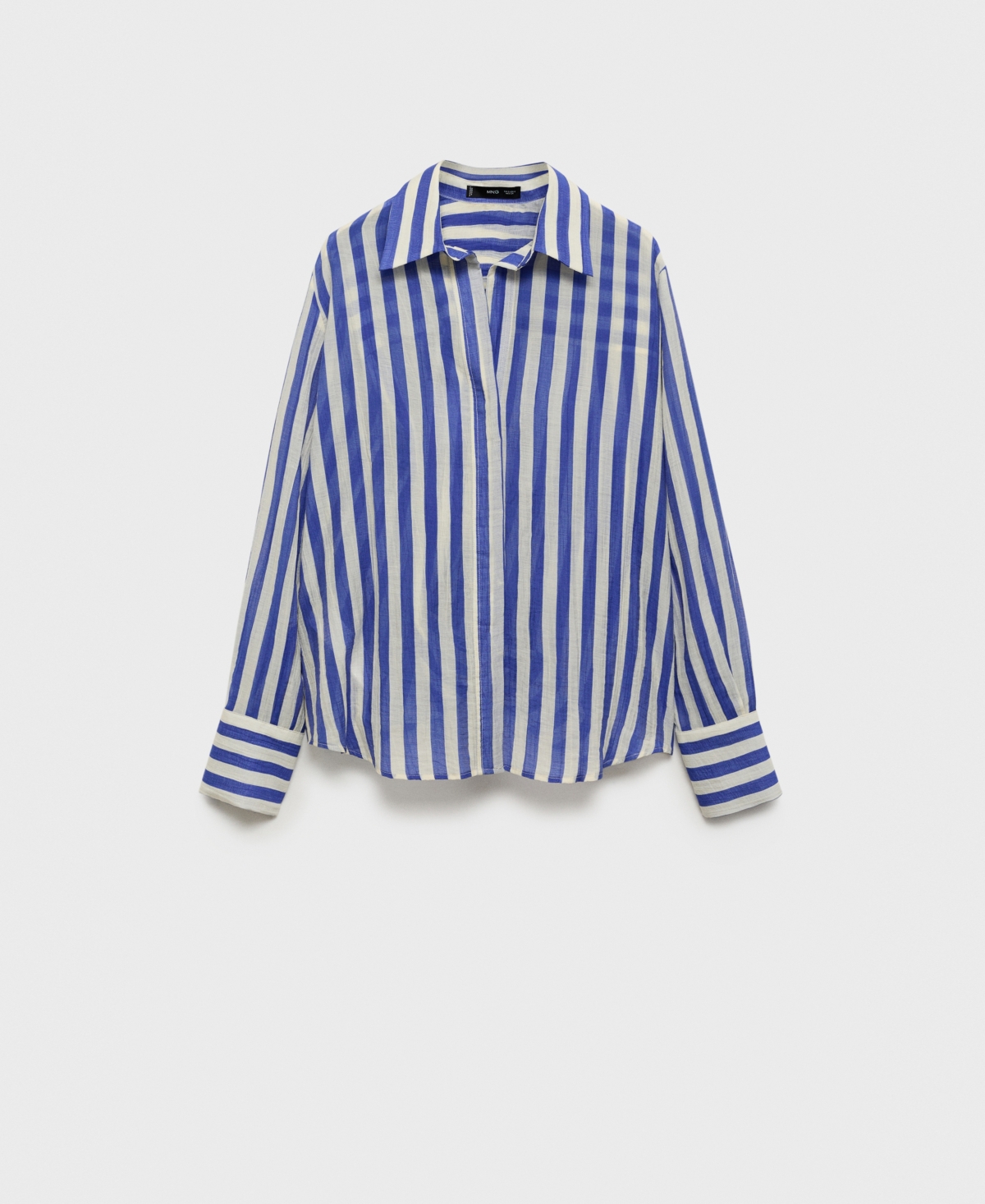 Women's Striped Lyocell Shirt - Sky Blue