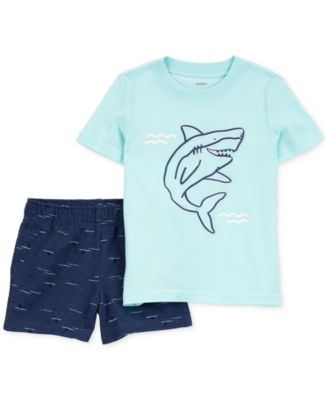 Carter's - Toddler Boys Shark T-Shirt & Shorts, 2 Piece Set