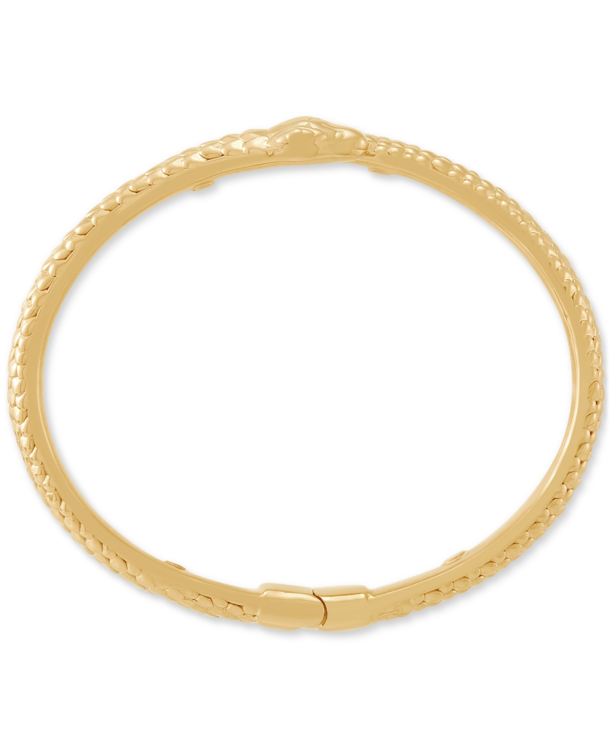 Macy's Polished Bypass Snake Bangle Bracelet In 18k Gold-plated Sterling Silver