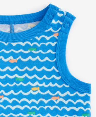 Baby Boys Swimming Fish Printed Sunsuit, Exclusively at Macy's