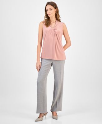 Women's Twisted V-Neck Sleeveless Top