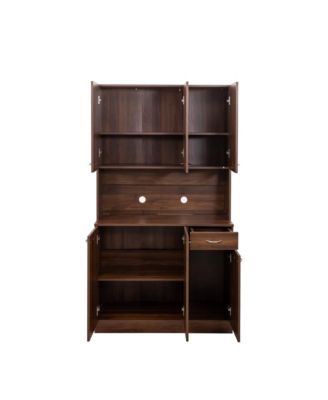 70.87" Tall Wardrobe& Kitchen Cabinet, with 6-Doors, 1-Open Shelves and 1-Drawer for bedroom