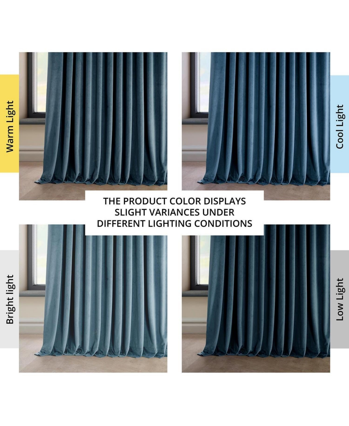 Half Price Drapes Avalon Blue Extra Wide Heritage Plush Velvet Room Darkening Curtain In Blue