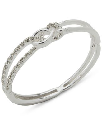 Anne Klein - Silver-Tone Pav&eacute; Interlocked Open Bangle Bracelet