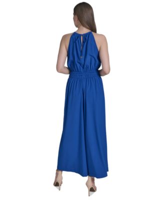 Women's Tie-Back Halter Wide-Leg Jumpsuit