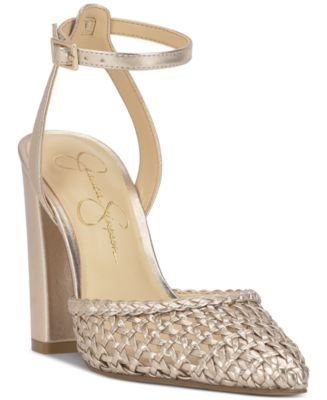Jessica Simpson Women's Nariro Block-Heel Woven Pumps Macy's