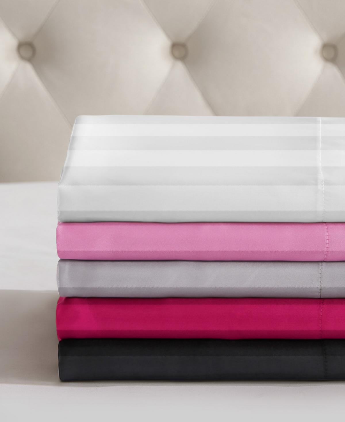 Shop Juicy Couture Satin Damask 4-pc. Sheet Set, Full In Black