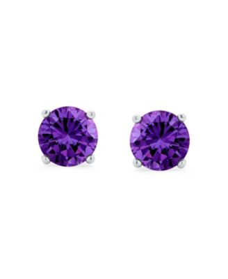 1CTW Round Cubic Zirconia Solitaire CZ Stud Earrings .925 Sterling Silver 7MM