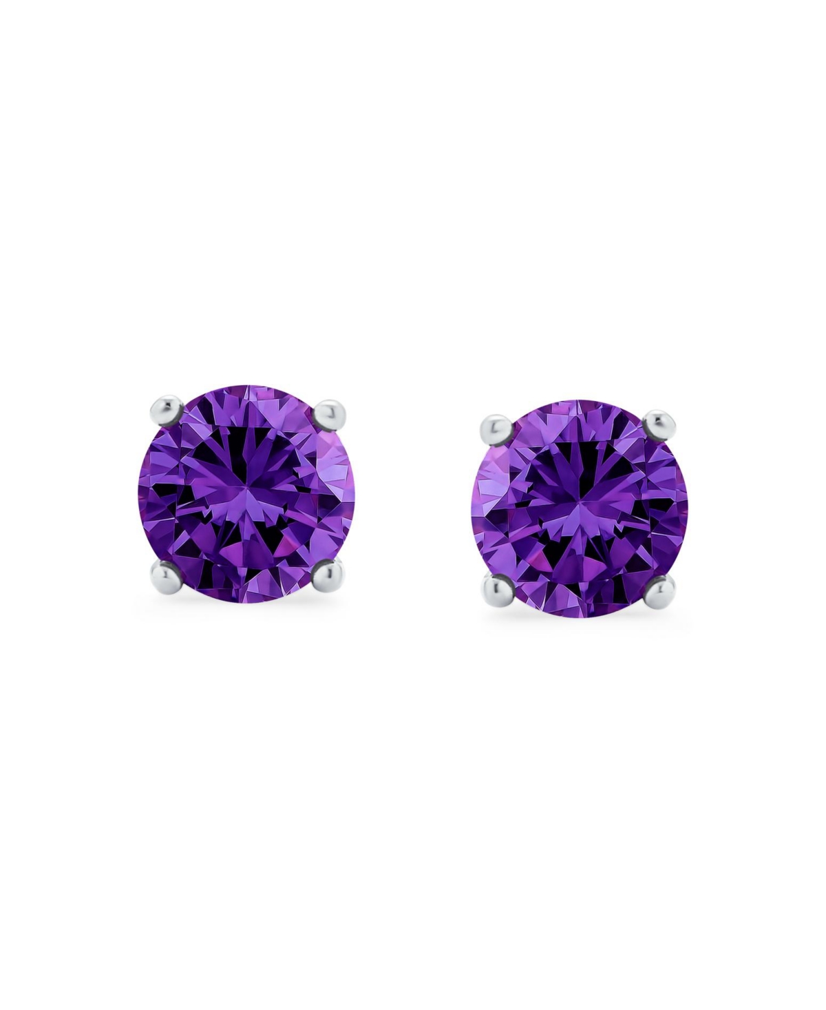 Bling Jewelry 1CTW Round Cubic Zirconia Solitaire Cz Stud Earrings .925 Sterling Silver 7MM