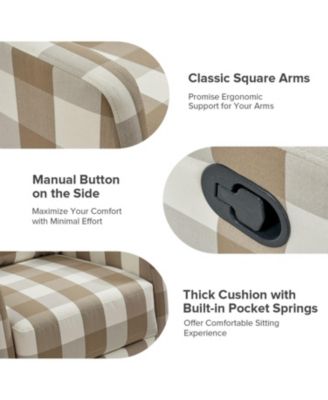 Coral Modern Ergonomic Swivel Rocker Manual Recliner