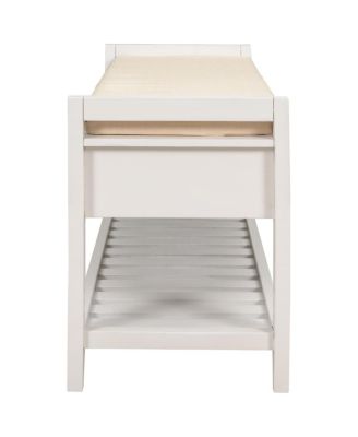 Entryway Storage Bench with Cushion Drawers and Shoe Rack for Organized Seating and Footwear Storage in Small Spaces-The Pop Home