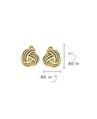 Set of 2 Rope Cable Twist Knot Clip-On Earrings Oxidized Silver Gold Plated
