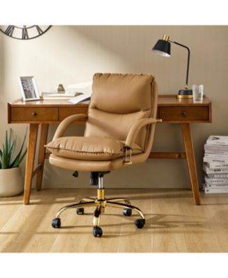 Pell Swivel Tilting Leather Upholstered Office Chair with Adjustable Height