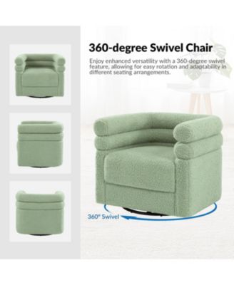 Single Piece  Fabric Donat Modern Swivel Barrel Swivel Chair