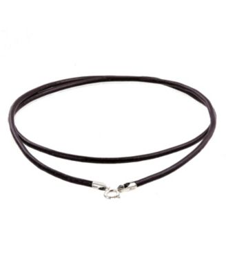Smooth Brown Black Leather Cord Necklace .925 Sterling Silver Clasp