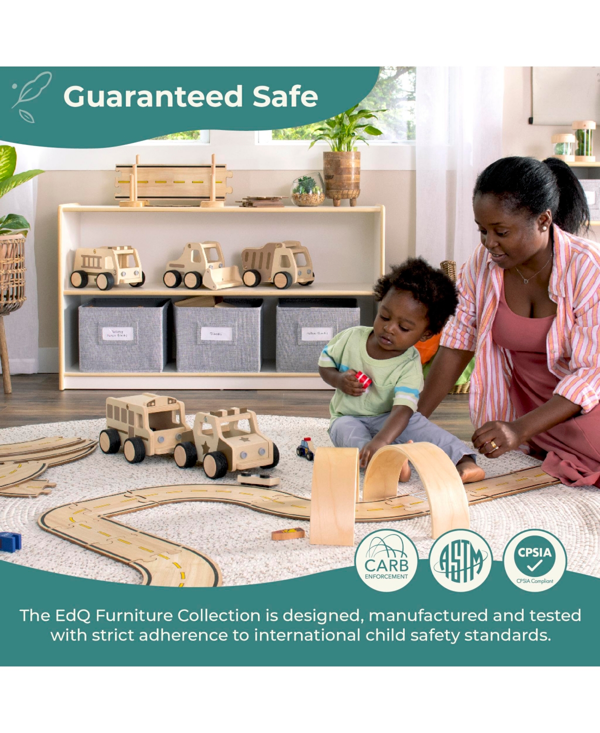 Guidecraft EdQ 2-Shelf Open Storage 24" - White: Wooden Kids' Classroom Furniture, Playroom and Bedroom Toy Cube Organizer