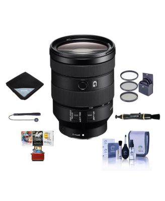 FE 24-105mm f/4 G OSS E-Mount Lens - Bundle w/77mm Filter Kit, Lens Wrap, Cleaning Kit, Capleash, Mac Software Package