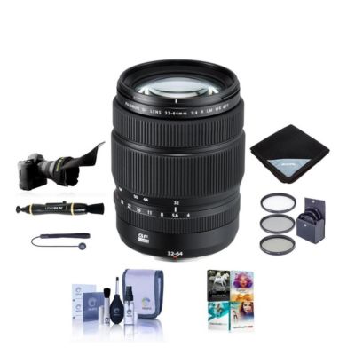 GF 32-64mm f/4 R LM WR Lens, Bundle with ProOptic 77mm Filter Kit, Flex Lens Shade, Lens Wrap, LensPen Cleaner, Lens Cap Leash, Cleaning Kit,