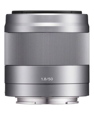 E 50mm f/1.8 OSS Lens for Sony E, Silver, Bundle with 49mm Filter Kit, Cleaning Kit