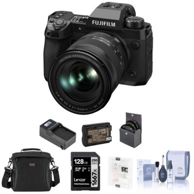 X-H2 Camera with XF 16-80mm f/4.0 R OIS WR Lens Bundle with 128GB SD Card, Shoulder Bag, Extra Battery, Charger, Screen Protector, 72mm