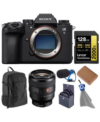 Alpha a9 III Mirrorless Camera with FE 50mm f/1.4 GM Lens, Bundle with TASC300 Microphone, 128GB Memory Card, Battery and 67mm Filter Kit