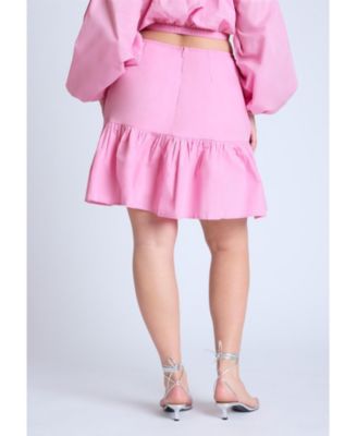Women's Plus Size Full Poplin Mini Skirt