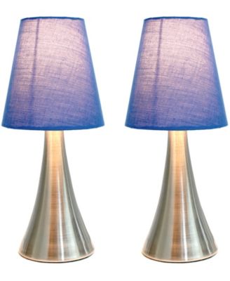 11.42" Metal Chic and Contemporary Duo Mini Touch Table Lamp Set
