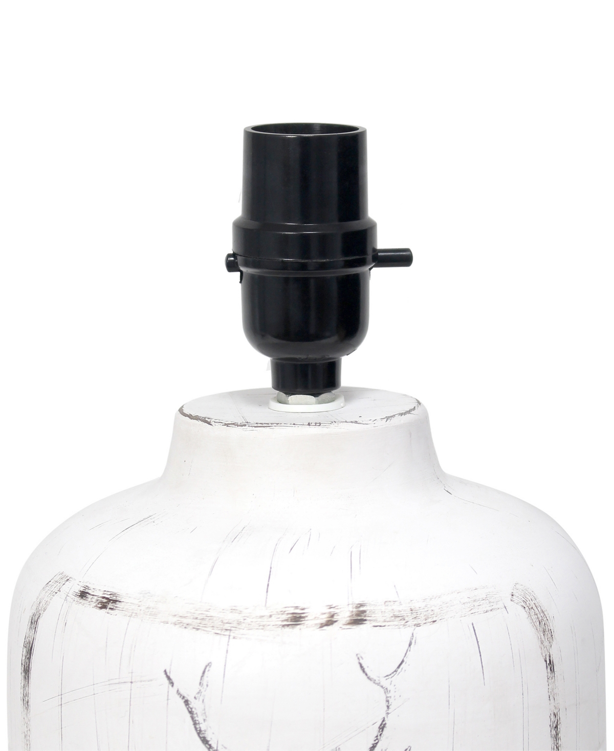 Creekwood Home 17.8" Ceramic Vintage Farmhouse Accent Table Lamp In White Wash