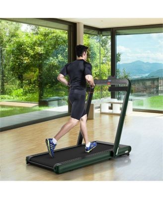 4.75HP 2 In 1 Folding Treadmill with Remote APP Control-Green