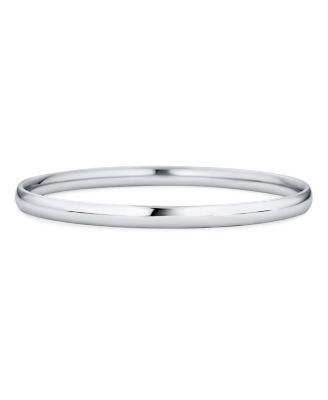 Set of 3 Stackable Round Dome Bangle Bracelet Silver Tone Stainless Steel
