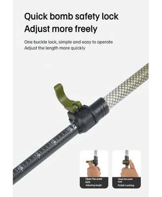 1pc Trekking Pole Carbon 169g Adjustable Ultra-Lightweight Hiking Sticks Walking Stick with Accessories for Outdoor,Navy Blue