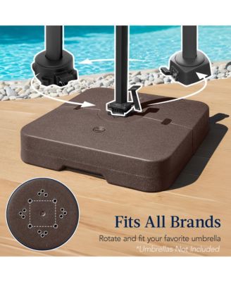 330lb Capacity Fillable Heavy-Duty Outdoor Cantilever Umbrella Base w/ Easy-Fill Spouts