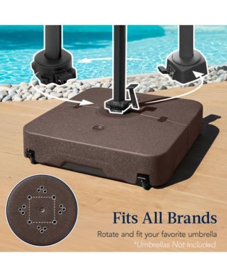 Heavy-Duty Outdoor Cantilever Base Stand w/ Wheels, Locks, Fillable 330lb Capacity