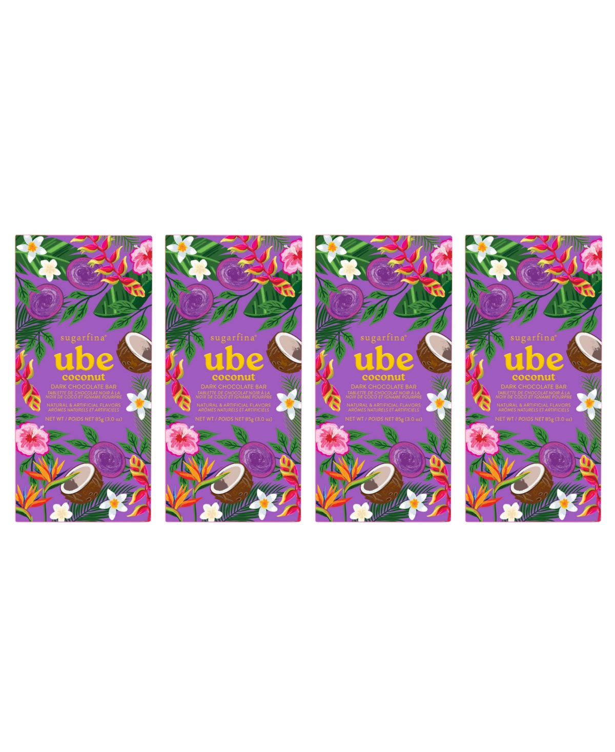 Sugarfina Ube Coconut Cream Chocolate Bar, Set Of 4