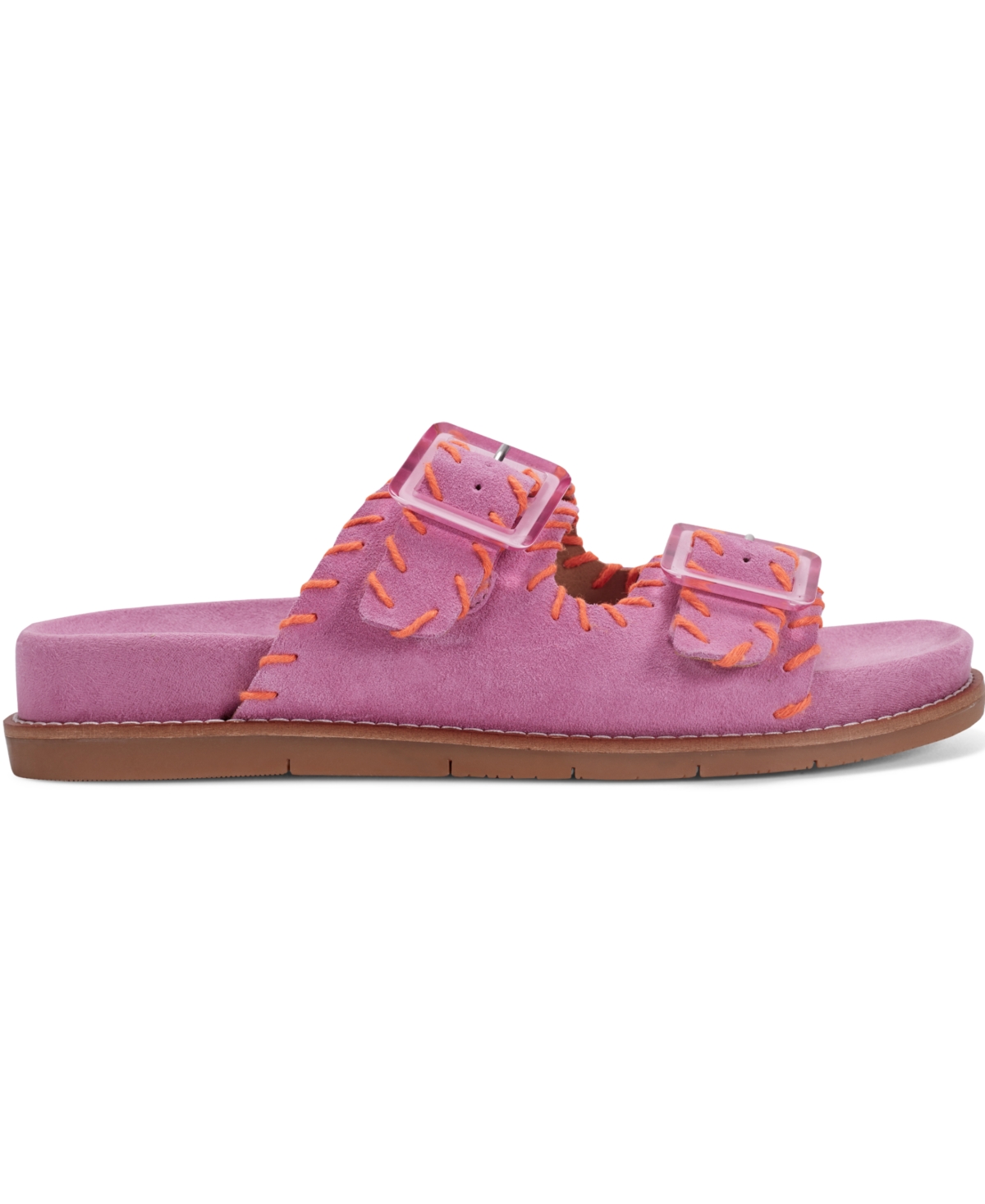 EARTH WOMEN'S FAUSTO STITCHED DOUBLE BAND SLIP-ON SANDALS 