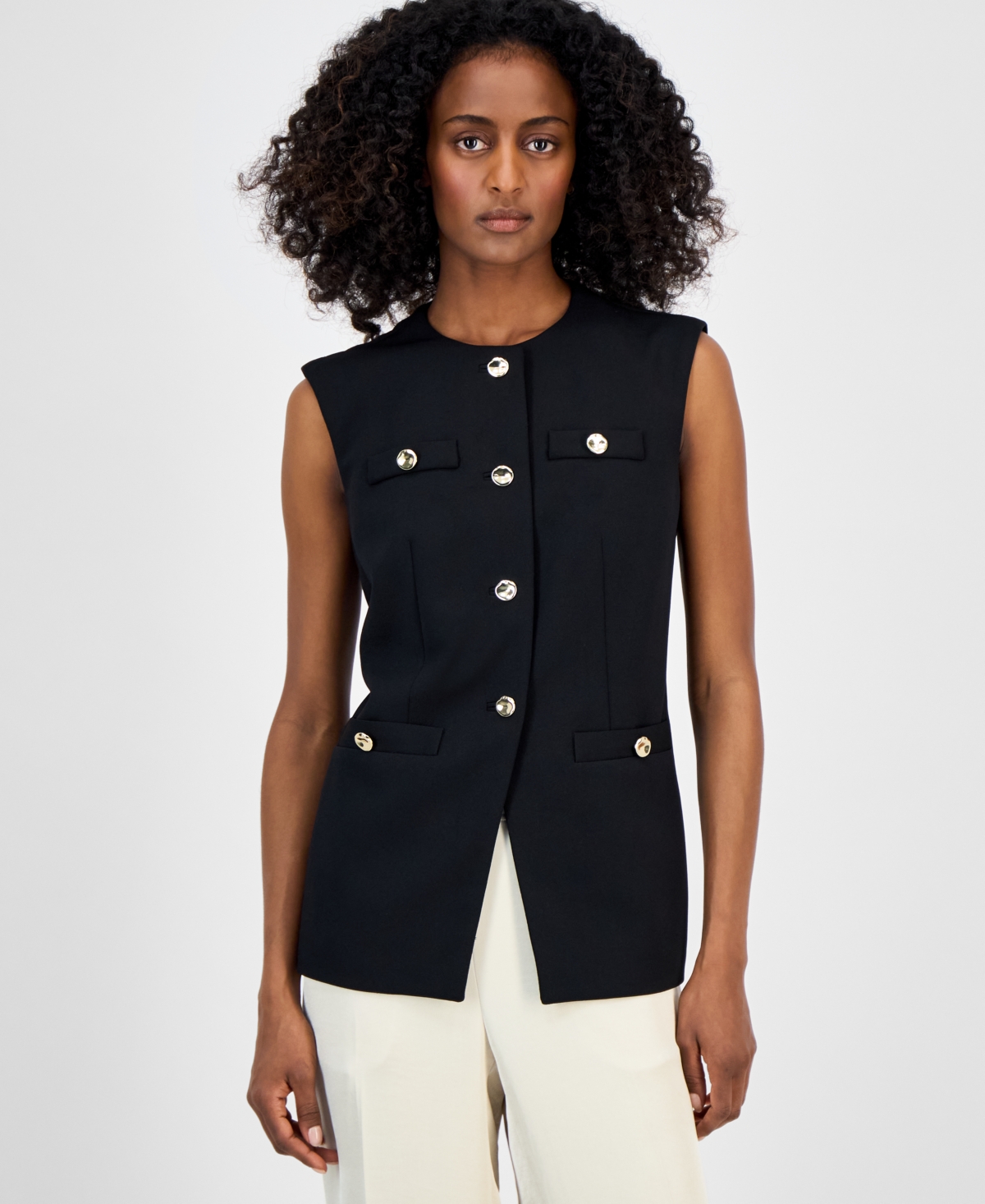 Anne Klein Longline Crepe Vest